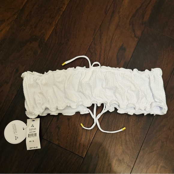 PQ Swim Sail Sexy Bandeau Bikini Top in White Size Small NWT MSRP $84 - Picture 2 of 8